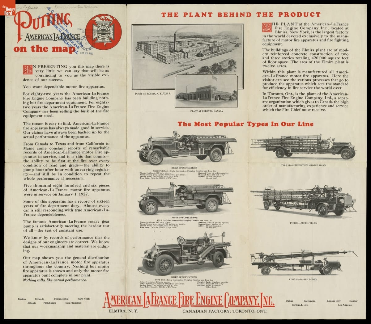 AmericanLaFrance Fire Engine Company Catalog, "Putting American