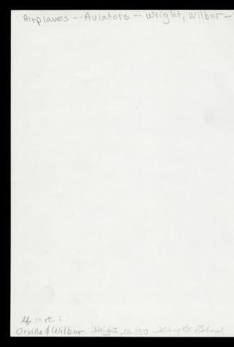 Orville and Wilbur Wright at Their Home in Dayton, Ohio, circa 1910 (back)