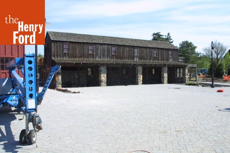 Spofford Sawmill during the Greenfield Village Restoration Project, May