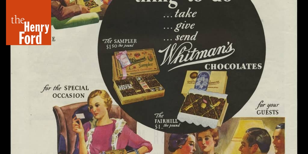Advertisement for Whitman's Chocolates, March 1934, "The Thing to Do