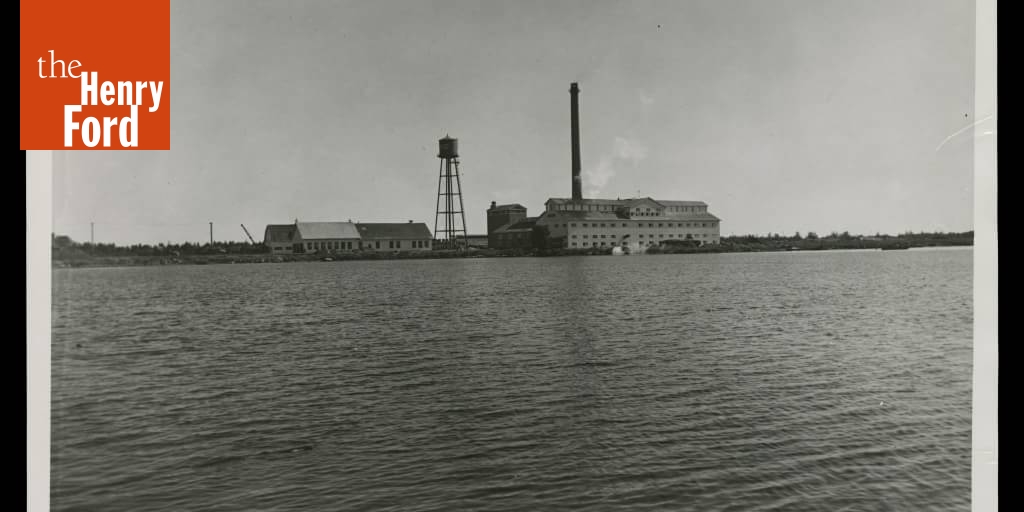 Big Bay Sawmill and Surrounding Buildings From the Water at Big Bay