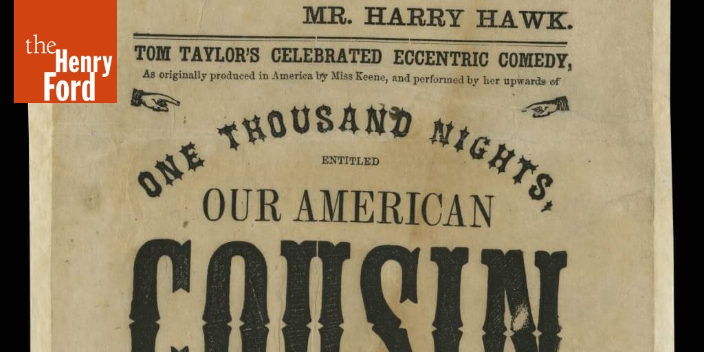 Ford's Theatre Playbill for the April 14, 1865 Performance of "Our ...