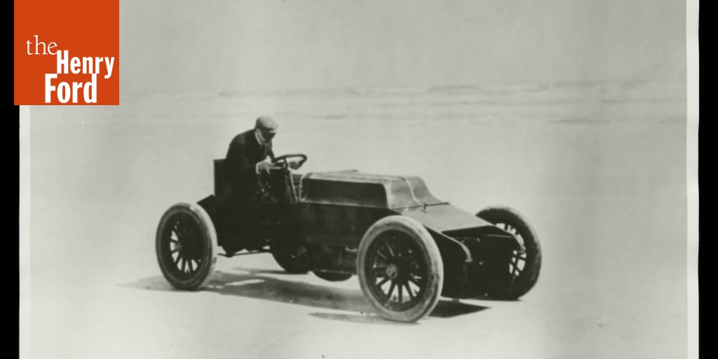 Alexander Winton in the "Bullet 1" Racer, Ormond Beach, Florida, March