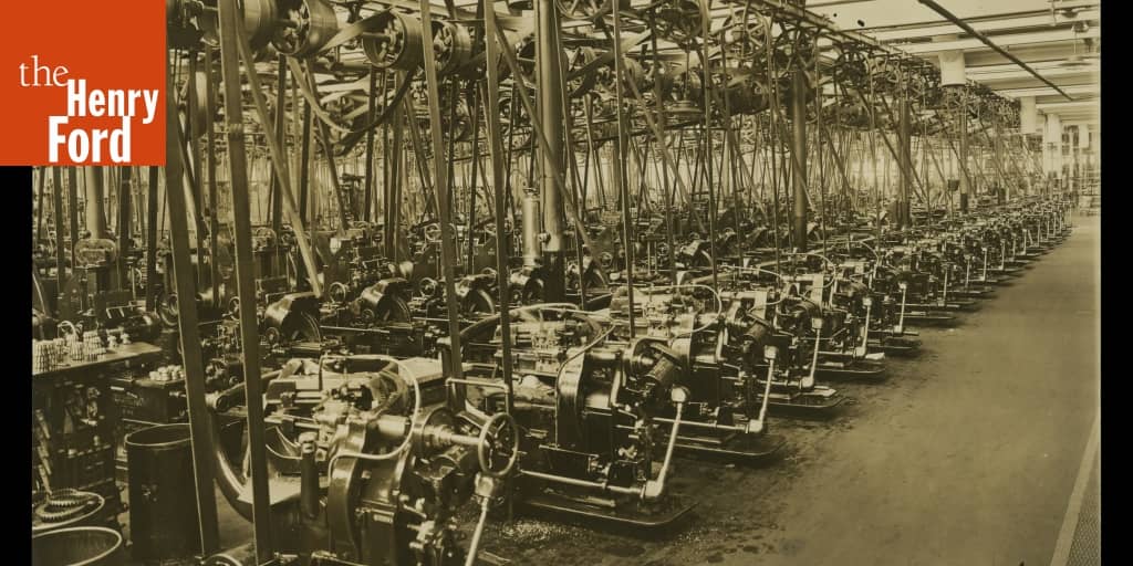 Machine Shop at Ford Motor Company Highland Park Plant, circa 1913
