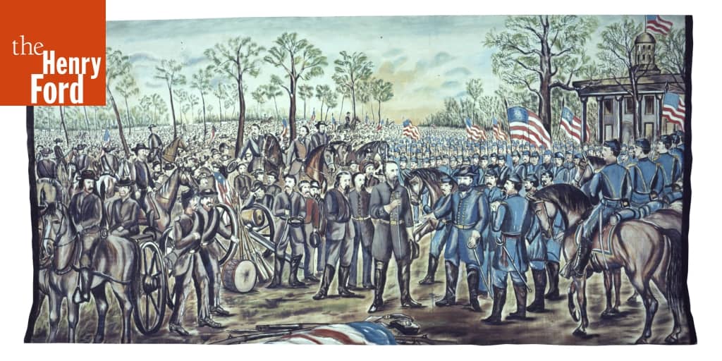 "Battle Scenes of the Rebellion" Surrender at Appomattox, Civil War Panorama The Henry Ford
