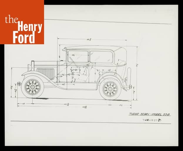 Drawing of a Ford Model A Tudor Sedan, 1929 - The Henry Ford