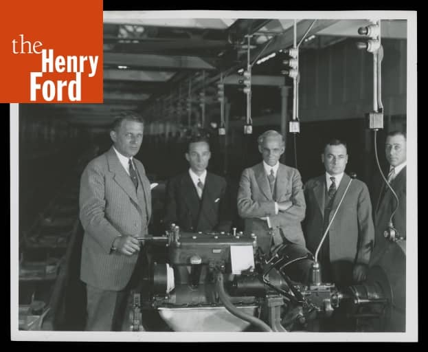Henry Ford, Edsel Ford, and Ford Motor Company Executives with Model A