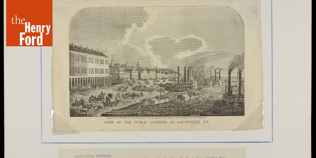 Wood Engraving, "View of the Public Landing at Louisville, Kentucky