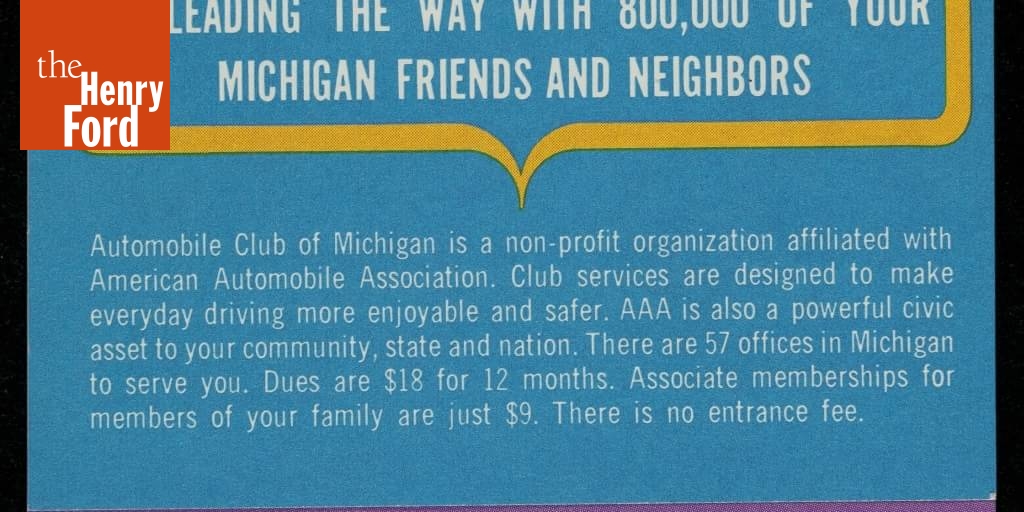 American Automobile Association of Michigan, "11,000,000 Members Invite