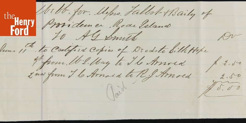 Receipt of Payment for Certified Copies of Deeds to Silk Hope Plantation, June 11, 1877 The