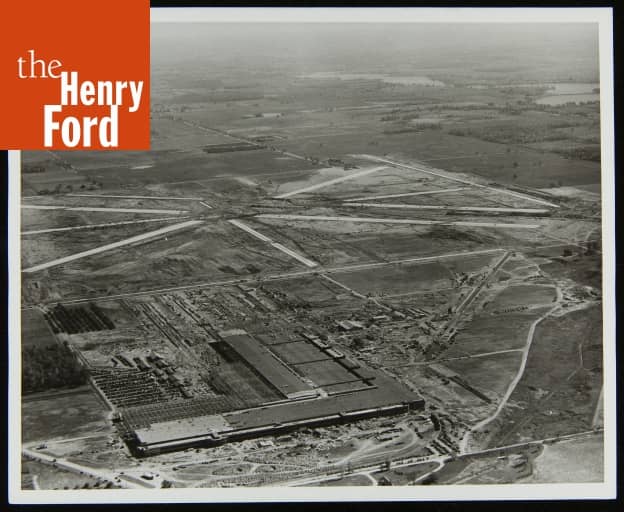 Aerial View of Ford Motor Company Willow Run Bomber Plant in Ypsilanti