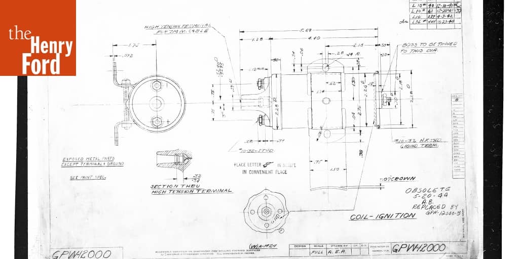 Drawing, "Coil Ignition," Ford GPW, August 23, 1944 The Henry Ford