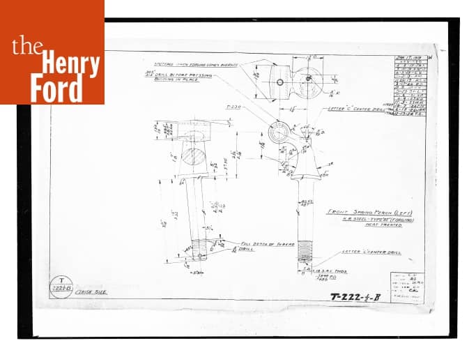 Drawing, "Front Spring Perch (Left)," Finish Size, Ford Model T