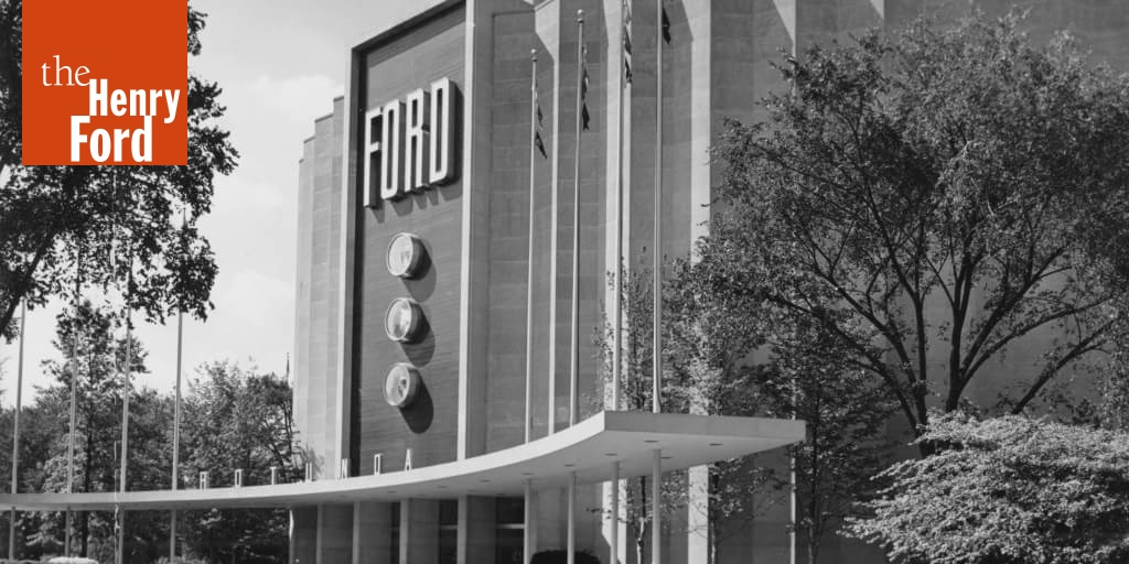 Front Entrance of Ford Rotunda Building, Dearborn, Michigan, 1953 The