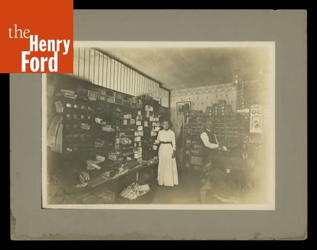 Postmaster Madison Gallogly and Mary Gallogly in the Hoxie, Kansas Post