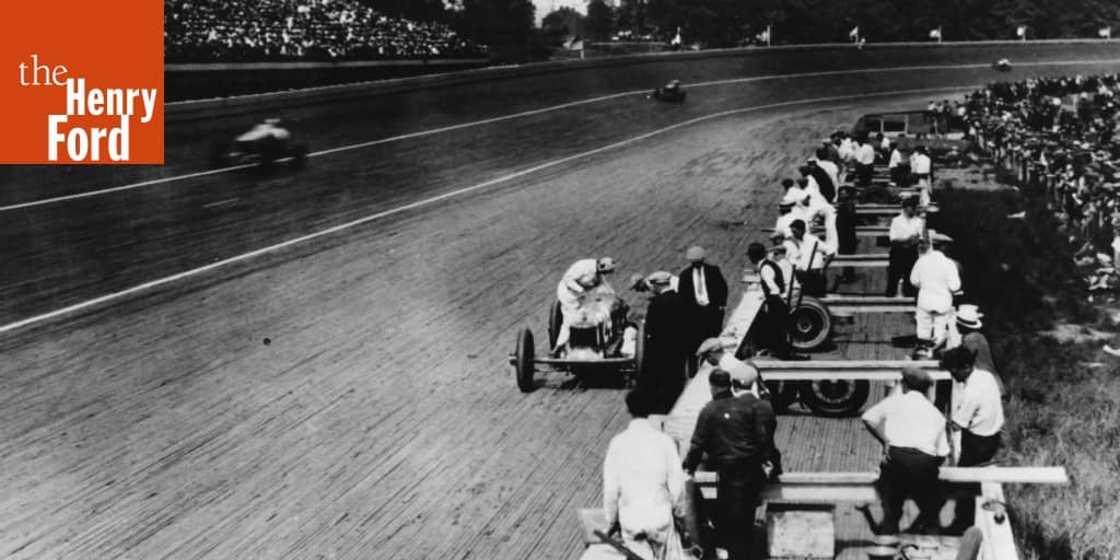 Dave Lewis's Race Car Stopped on the Board Track at Altoona Speedway