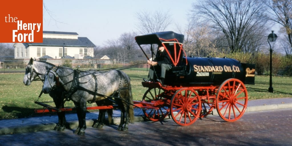 Standard Oil Horse Drawn Wagon On Old St By Bettmann