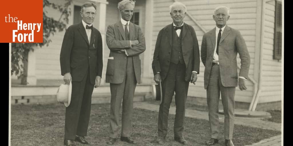 Harvey Firestone, Henry Ford, Thomas Edison and E.G. Kingsford, Ford